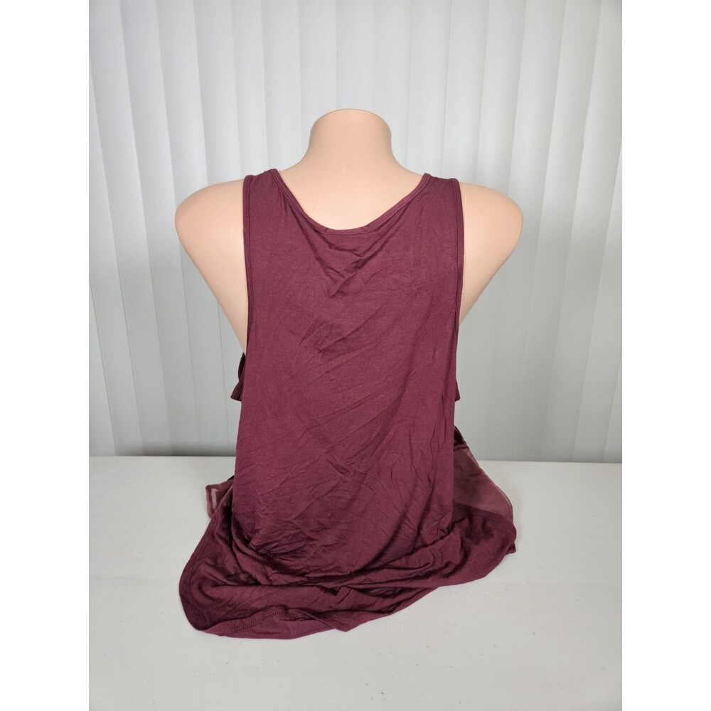 Mossimo Burgundy Tank Top XL Velvet Burnout Art Deco Whimsigoth Whitchy - Picture 4 of 9